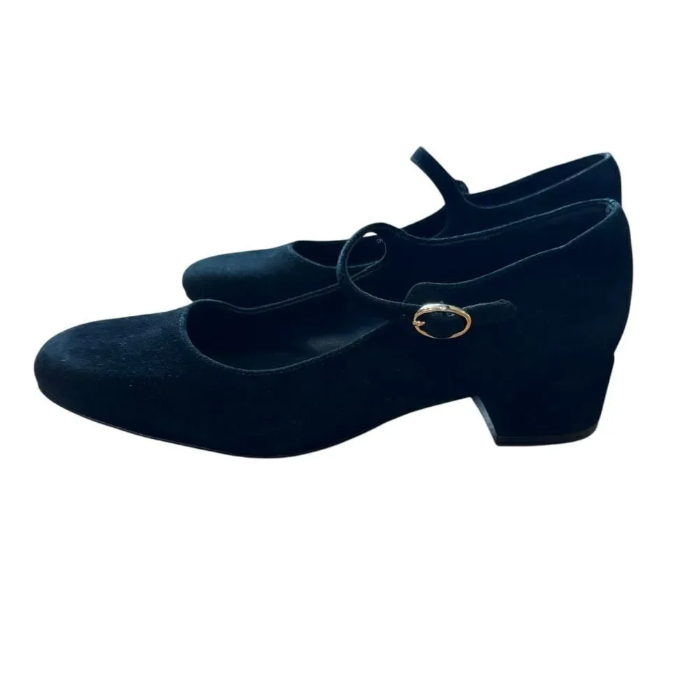Revolve Jeffrey Campbell Suede Velvet Leather Mary Jane
